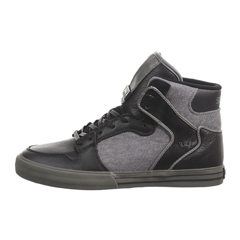 Zapatillas Altas Supra Argentina Hombre - VAIDER Negras Gris (OTHRU-2169)